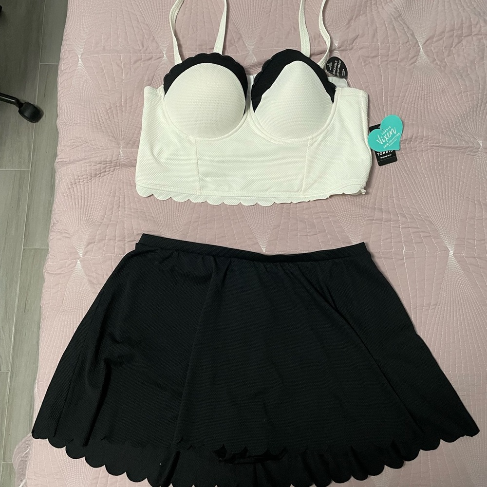 Torrid Two Piece Scalloped Bathing Suit